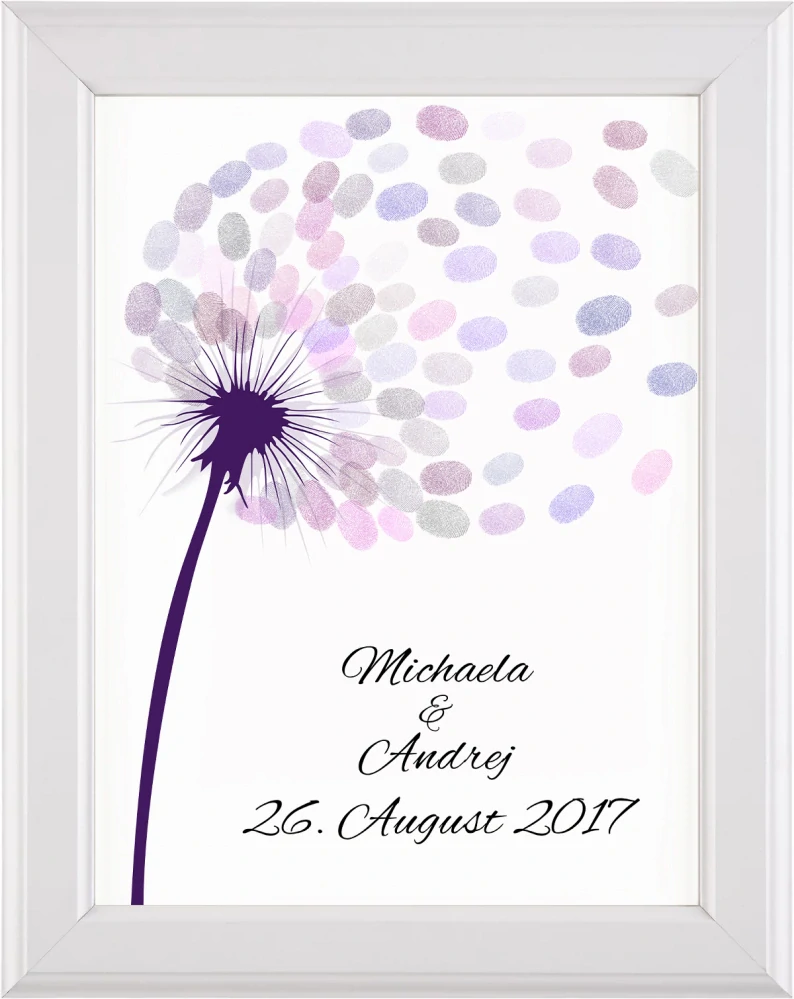 Svadobný obraz na odtlačky Púpava 40cm x 50cm
