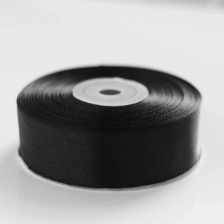 Saténová stuha čierna 25mm 25m