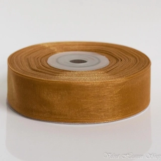 Šifónová stuha zlatá 25mm