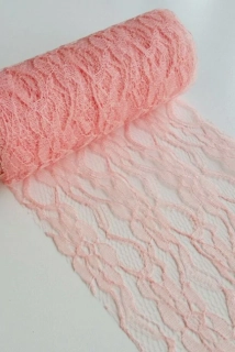  Čipka dekoračná lososová 15cm x 4,5m