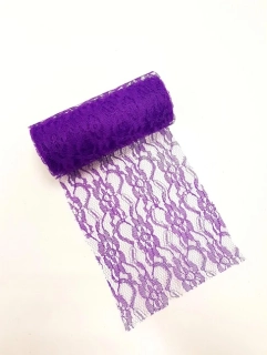  Čipka dekoračná slivková 15cm x 4,5m