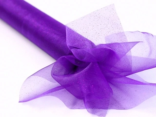 Organza fialová s trblietkami 36cm x 9m