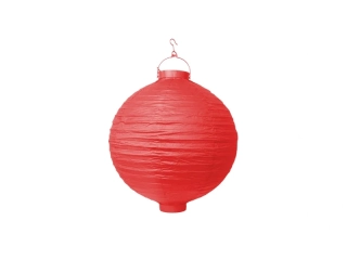 Lampión svietiaci papierový červený 30cm